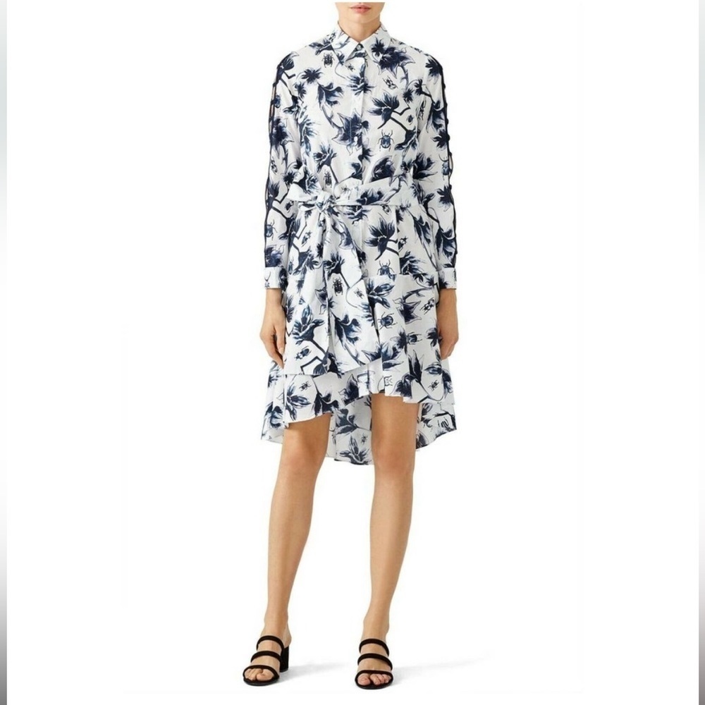 Osman Printed Suzie Floral Button Front Dress US 6